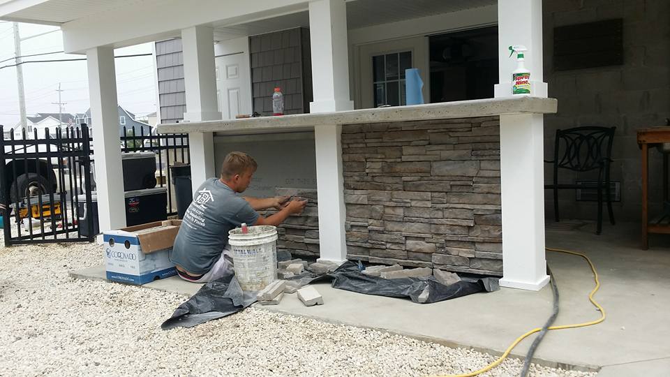 Outside stone finish